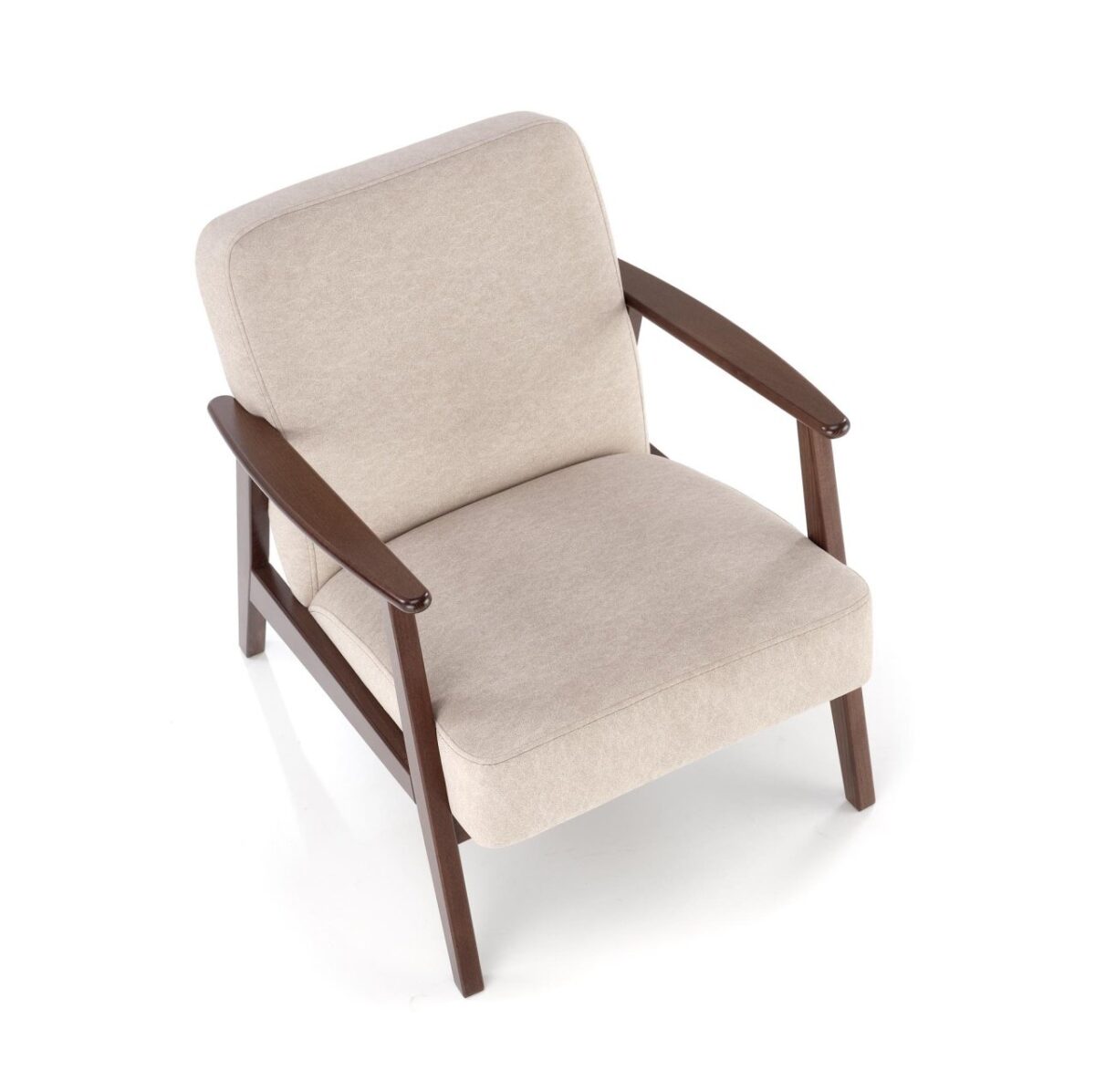 Poltrona Milano 1S in tessuto beige - Castel 15/ noce scuro - immagine 11
