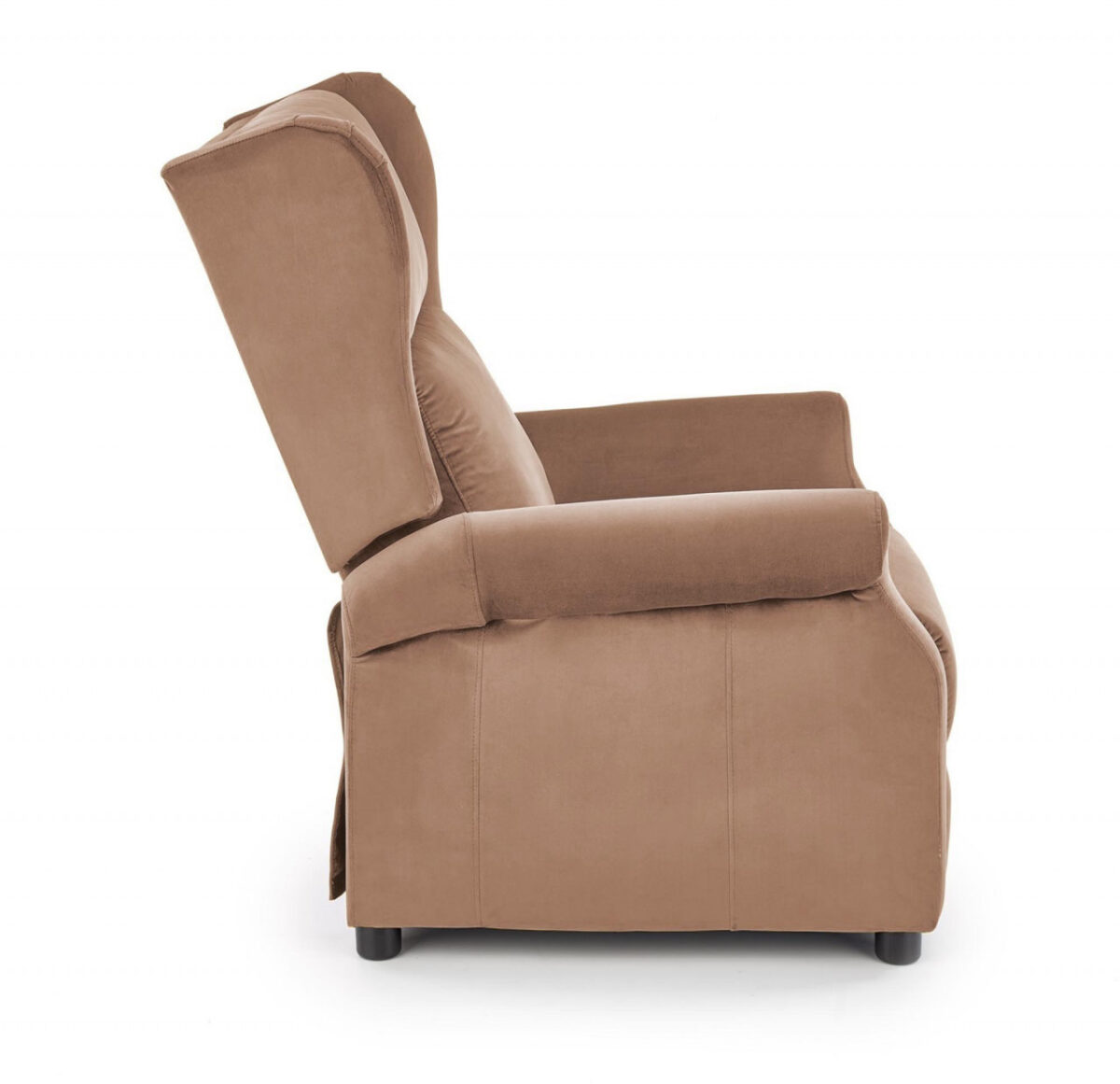Poltrona reclinabile Agustin 2 in velluto beige - H107 cm - immagine 3