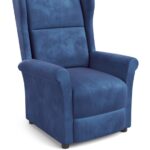 Poltrona reclinabile Agustin 2 in velluto blu navy - H107 cm