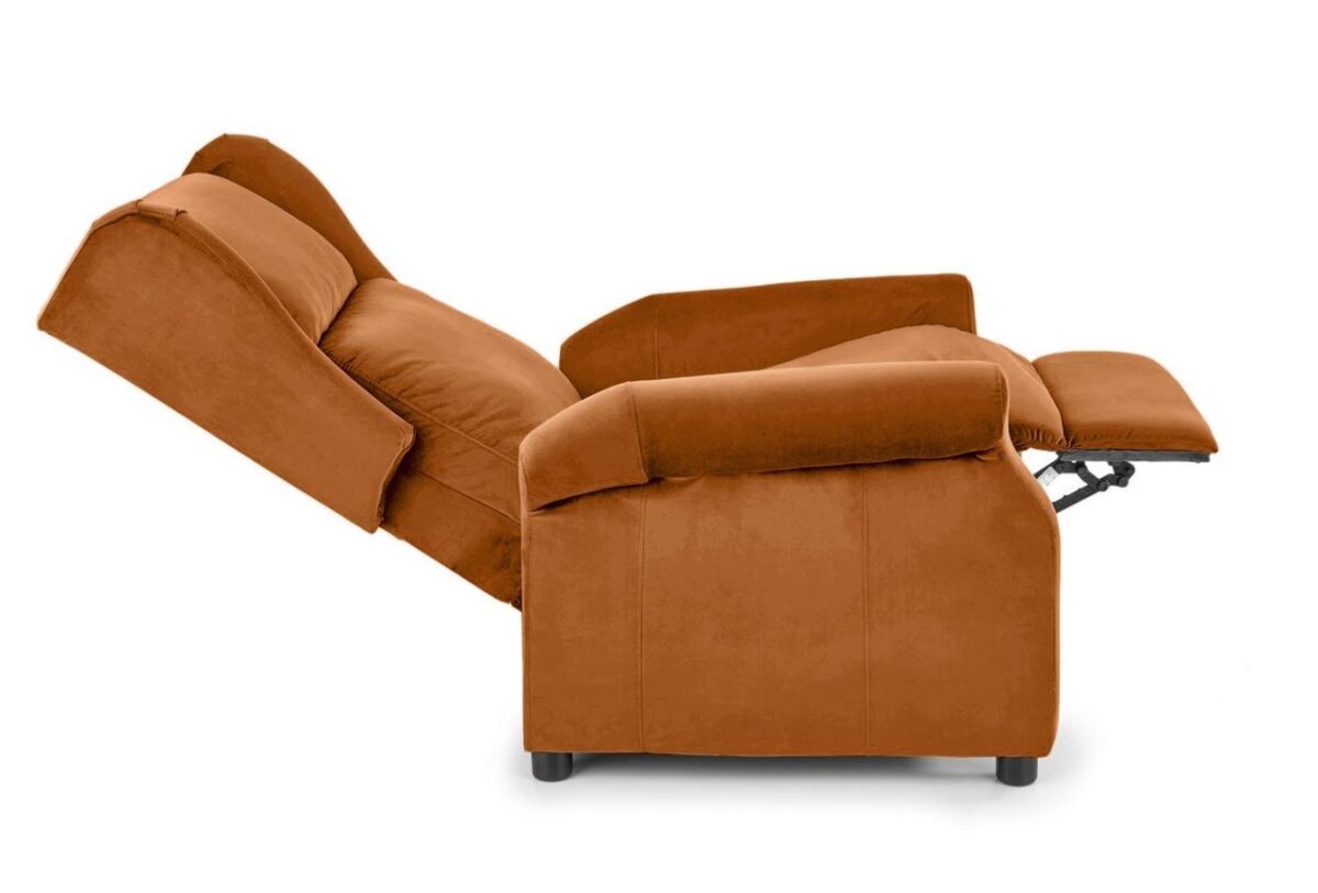 Poltrona reclinabile Agustin 2 in velluto cannella - H107 cm - immagine 5