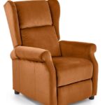 Poltrona reclinabile Agustin 2 in velluto cannella - H107 cm