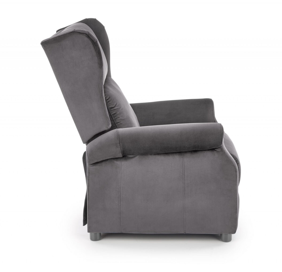 Poltrona reclinabile Agustin 2 in velluto grigio - H107 cm - immagine 2