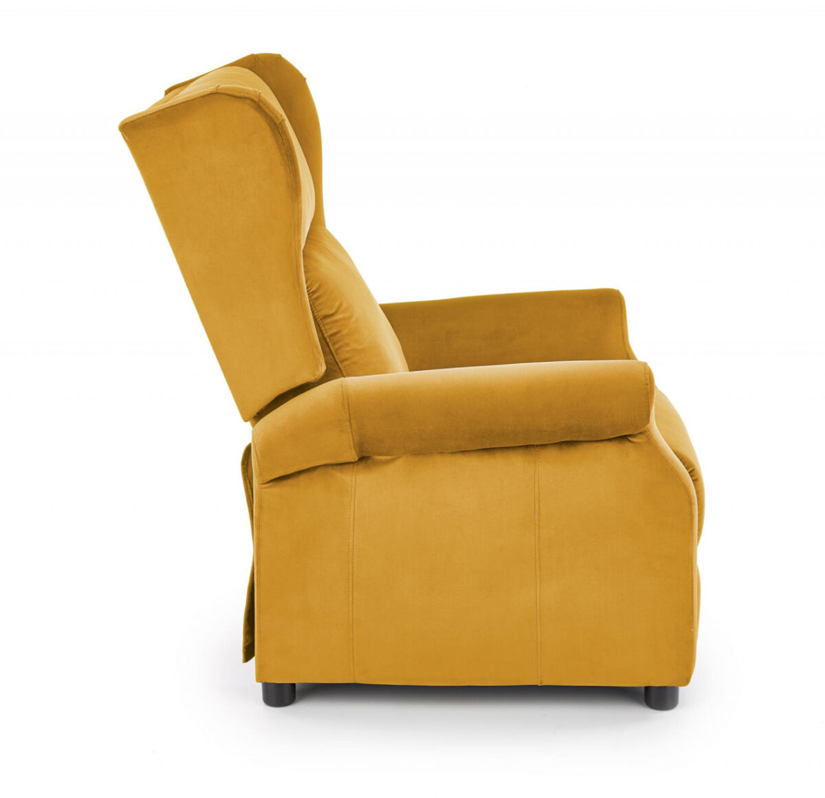Poltrona reclinabile Agustin 2 in velluto senape - H107 cm - immagine 3