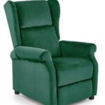 Poltrona reclinabile Agustin 2 in velluto verde - H107 cm
