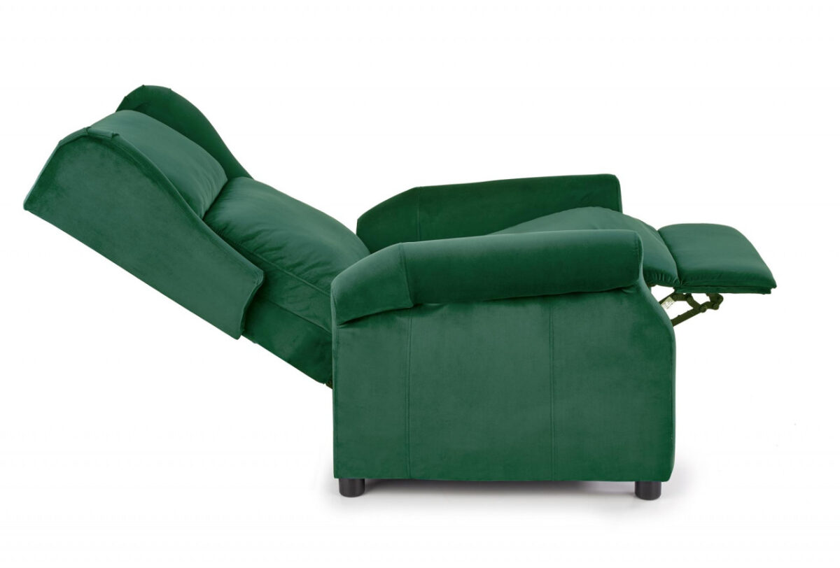 Poltrona reclinabile Agustin 2 in velluto verde - H107 cm - immagine 3
