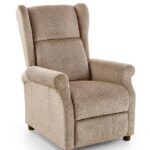 Poltrona reclinabile Agustin in tessuto beige - H107 cm