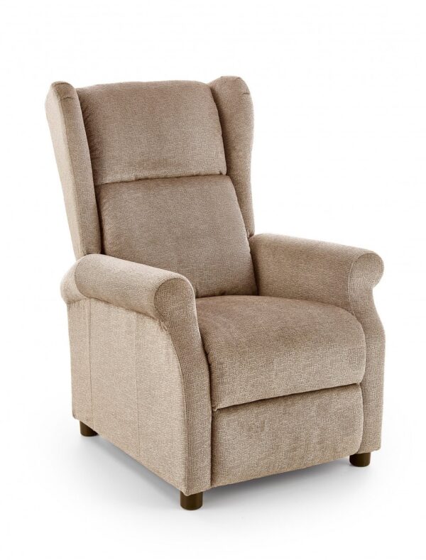 Poltrona reclinabile Agustin in tessuto beige - H107 cm