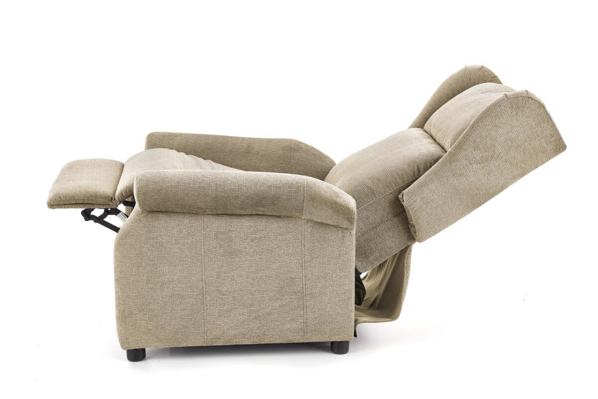 Poltrona reclinabile con funzione massaggio Agustin M in tessuto beige - immagine 6