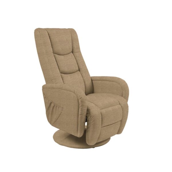 Poltrona Pulsar 2 reclinabile in tessuto beige con funzione massaggio - H106 cm