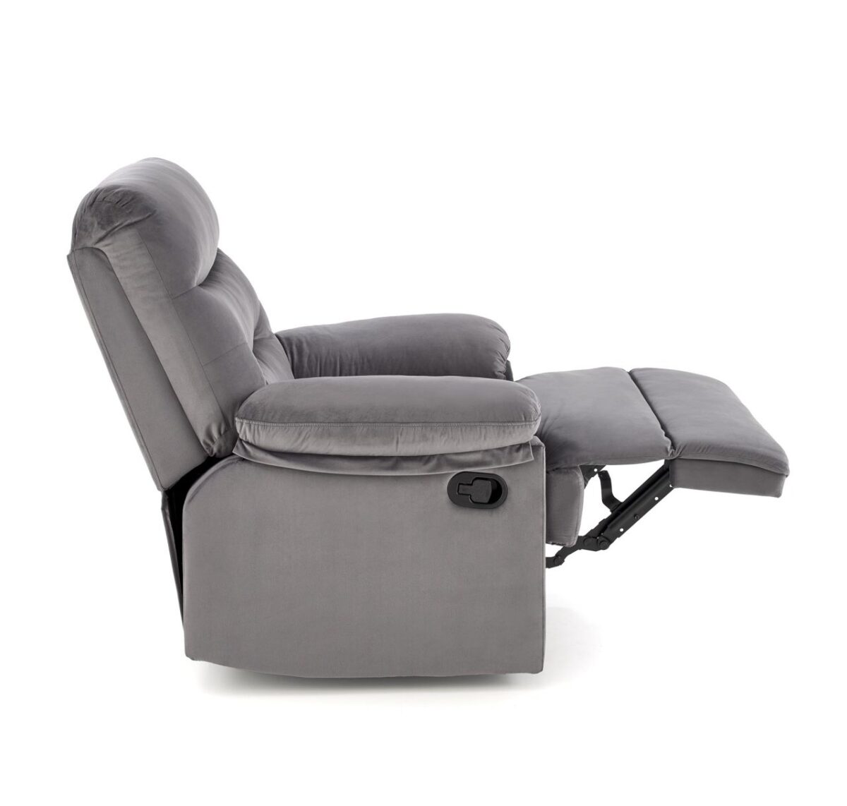 Poltrona reclinabile Drager in velluto grigio - H105 cm - immagine 8
