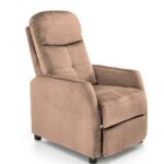 Poltrona reclinabile Felipe 2 in velluto beige - H103 cm