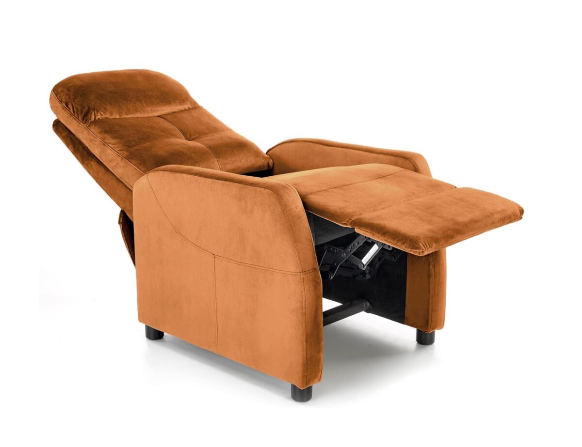 Poltrona reclinabile Felipe 2 in velluto cannella - H103 cm - immagine 3