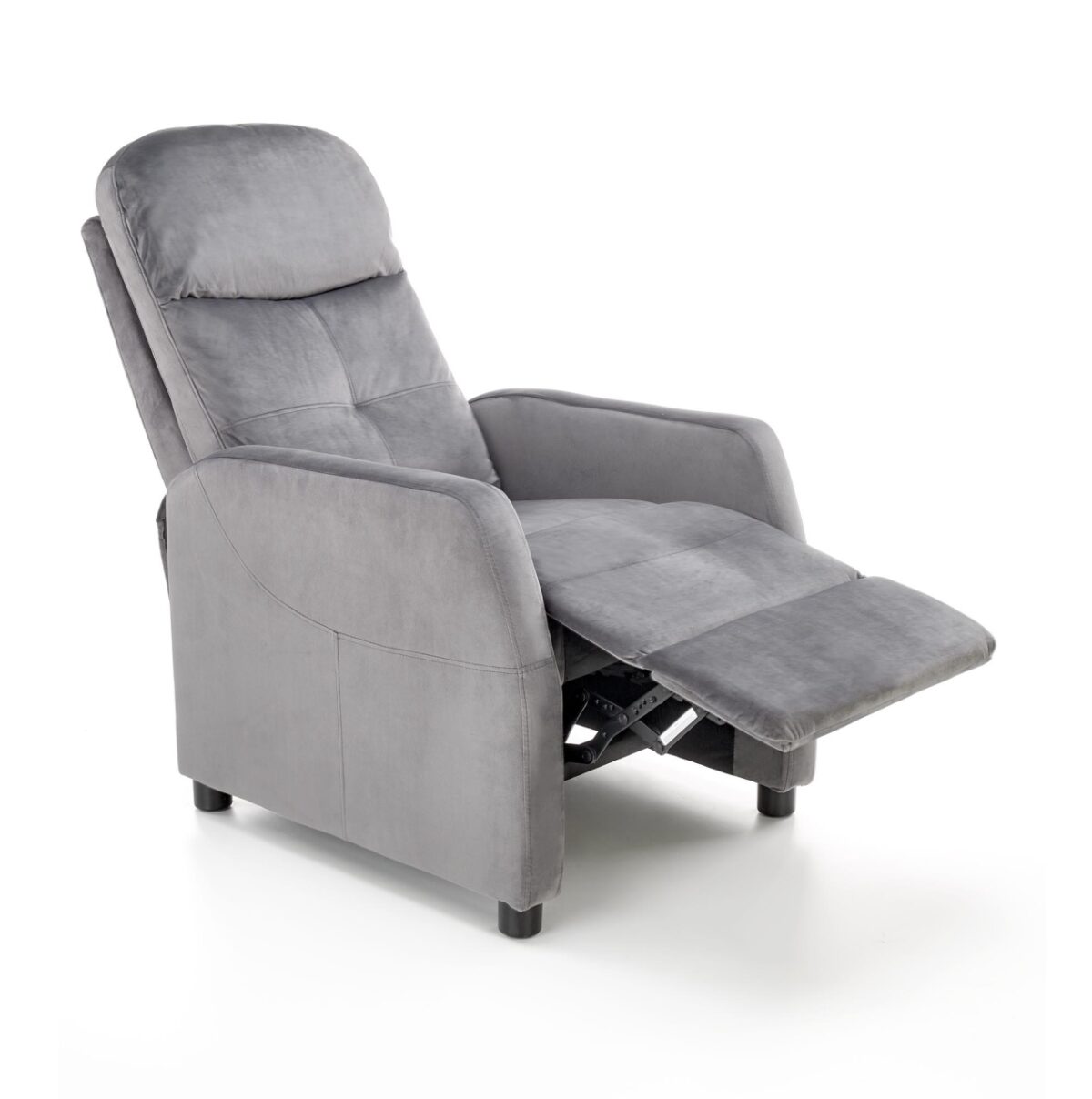 Poltrona reclinabile Felipe 2 in velluto grigio - H103 cm - immagine 4