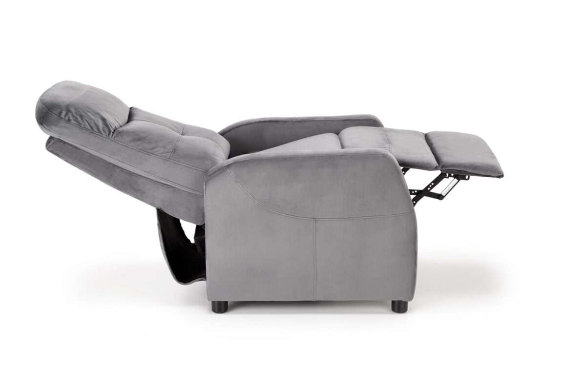 Poltrona reclinabile Felipe 2 in velluto grigio - H103 cm - immagine 13