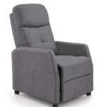 Poltrona reclinabile Felipe 2 in velluto grigio - H103 cm