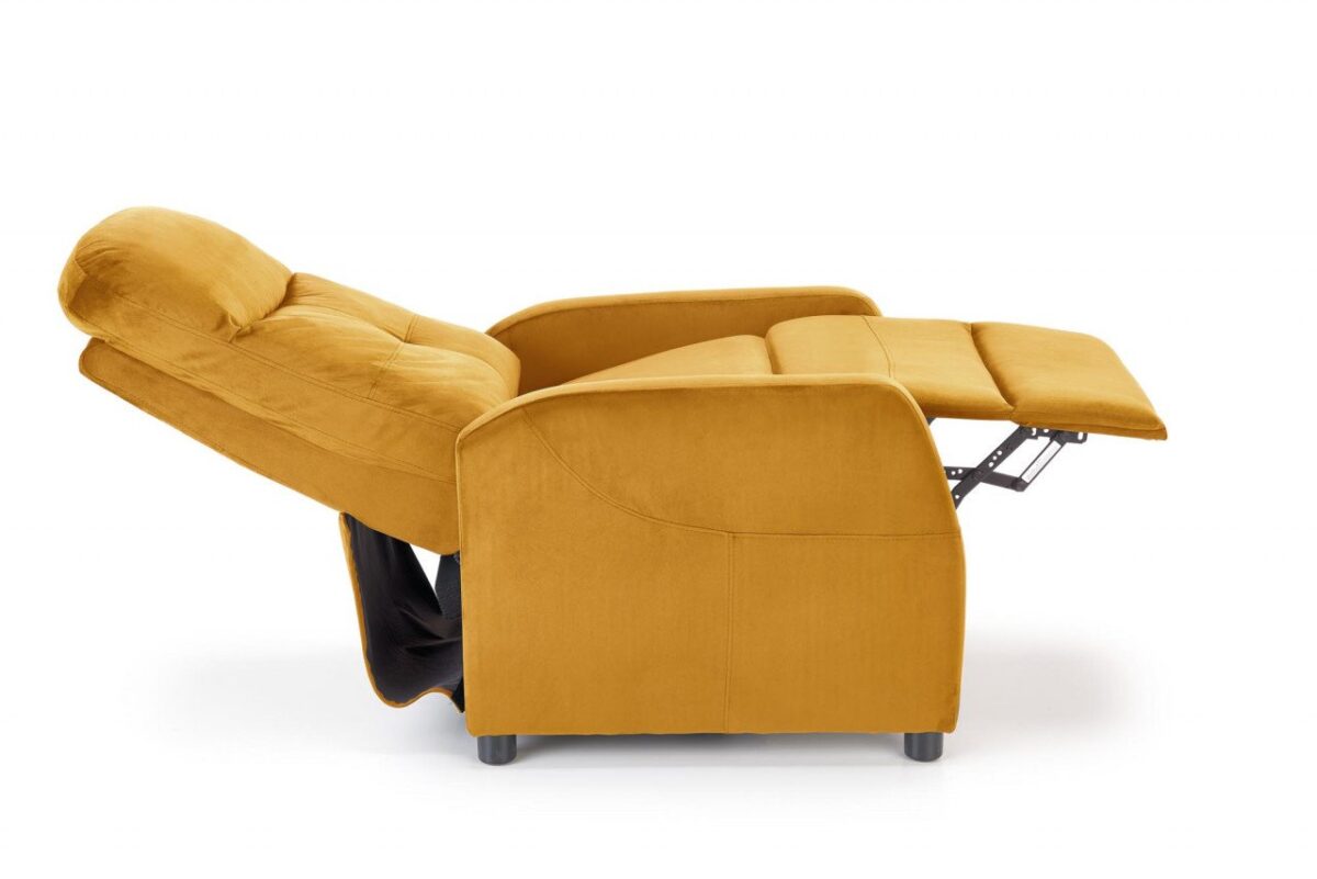 Poltrona reclinabile Felipe 2 velluto senape - H103 cm - immagine 2