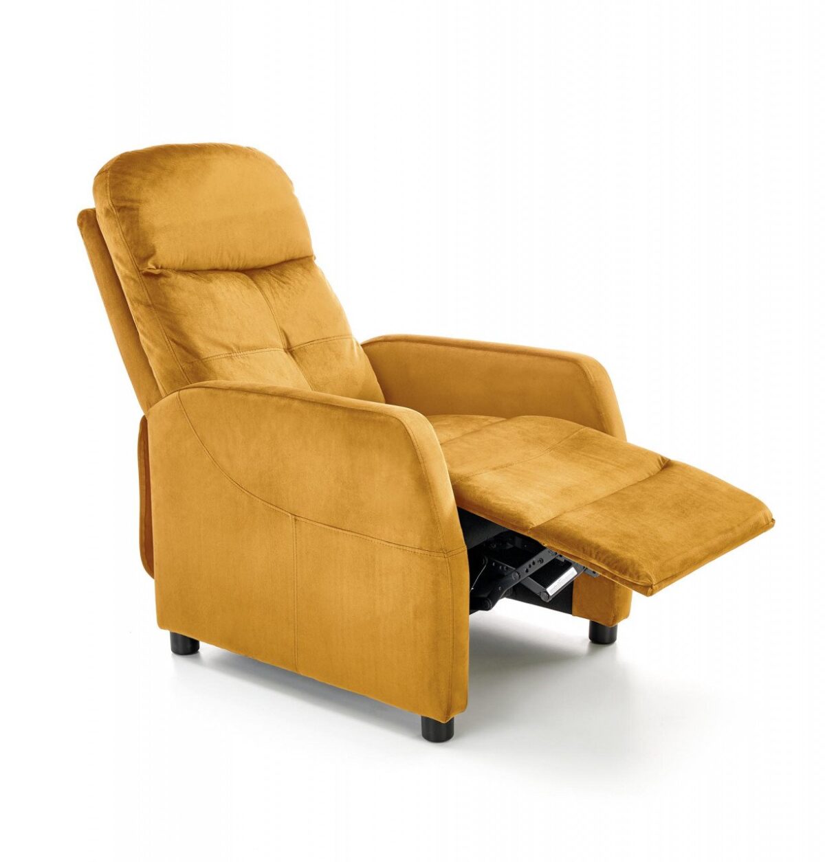 Poltrona reclinabile Felipe 2 velluto senape - H103 cm - immagine 3