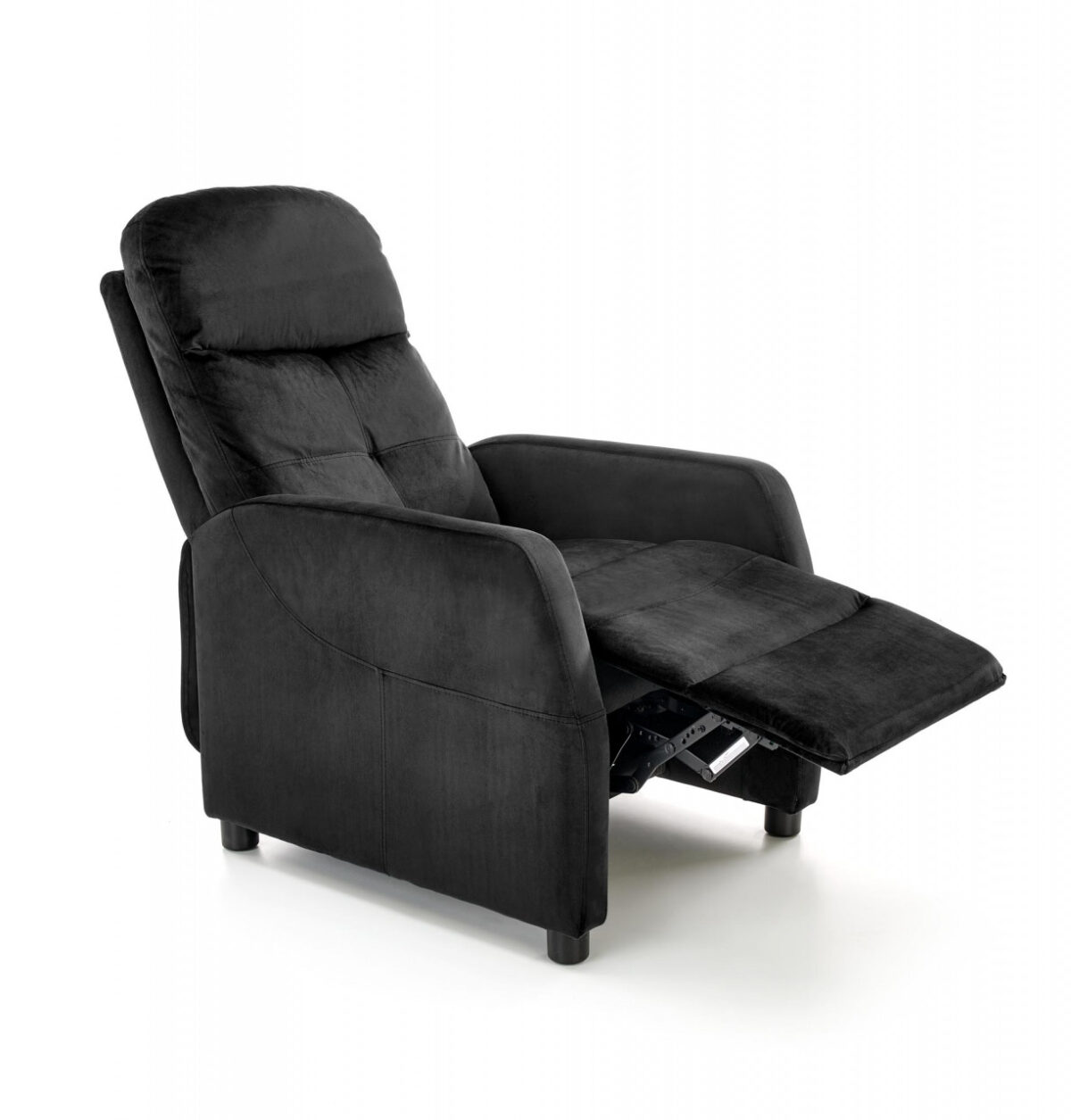 Poltrona reclinabile Felipe 2 in velluto nero - H103 cm - immagine 2