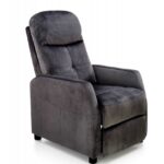 Poltrona reclinabile Felipe 2 in velluto nero - H103 cm