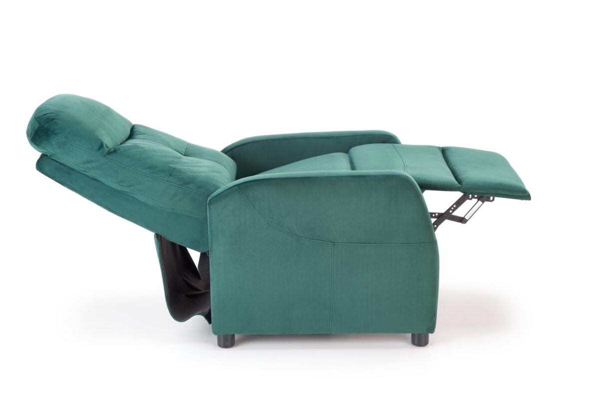 Poltrona reclinabile Felipe 2 in velluto verde - H103 cm - immagine 14