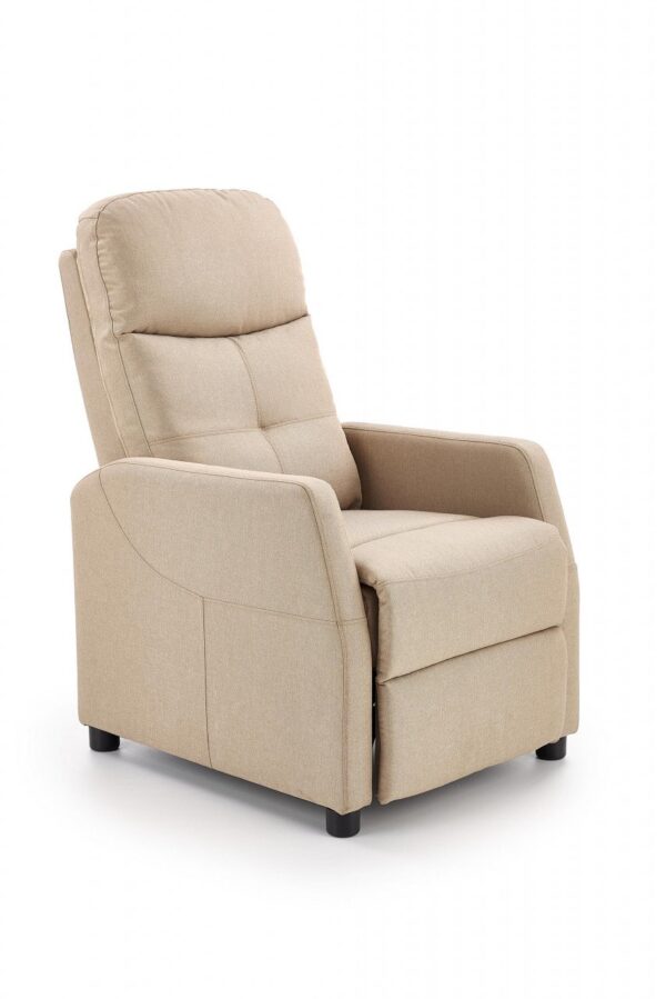 Poltrona reclinabile Felipe in tessuto beige - H103 cm