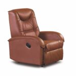 Poltrona reclinabile Jeff in ecopelle marrone - H101 cm