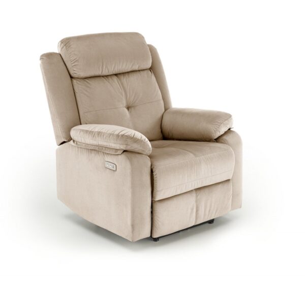Poltrona reclinabile Loris in tessuto beige - H105 cm