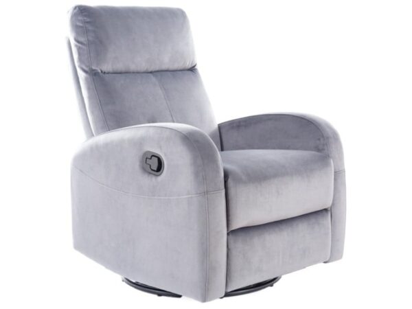 Poltrona reclinabile Olimp in velluto grigio - Blu14