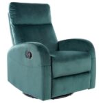 Poltrona reclinabile Olimp in velluto verde - Blu78