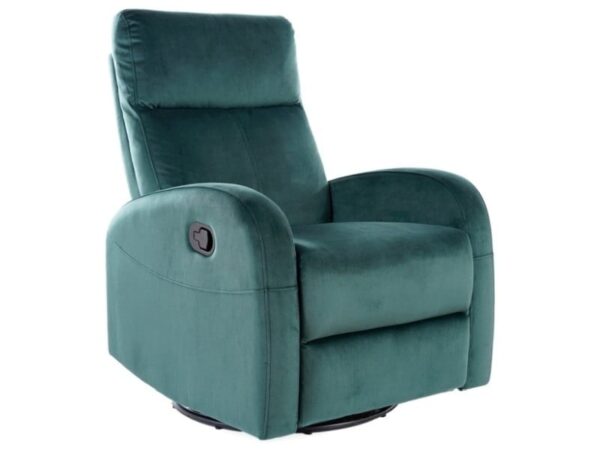 Poltrona reclinabile Olimp in velluto verde - Blu78