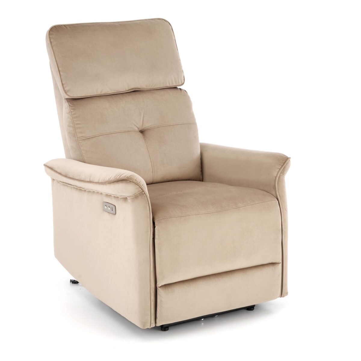 Poltrona reclinabile Semir velluto beige - H108 cm - immagine 12