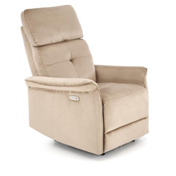 Poltrona reclinabile Semir velluto beige - H108 cm