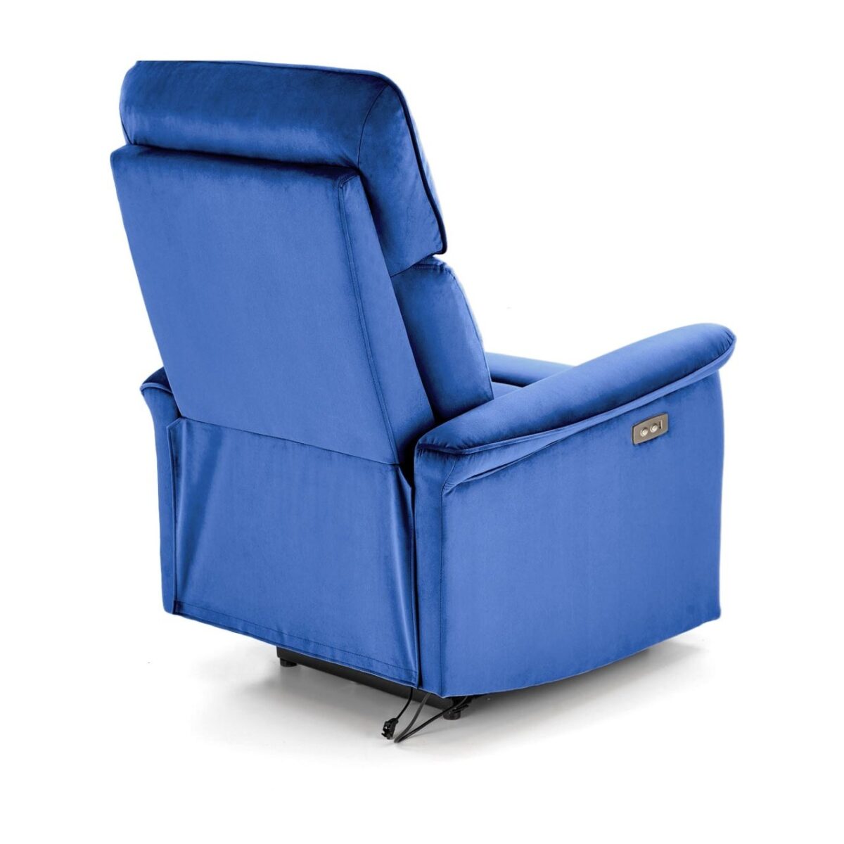 Poltrona reclinabile Semir in velluto blu navy - H108 cm - immagine 8