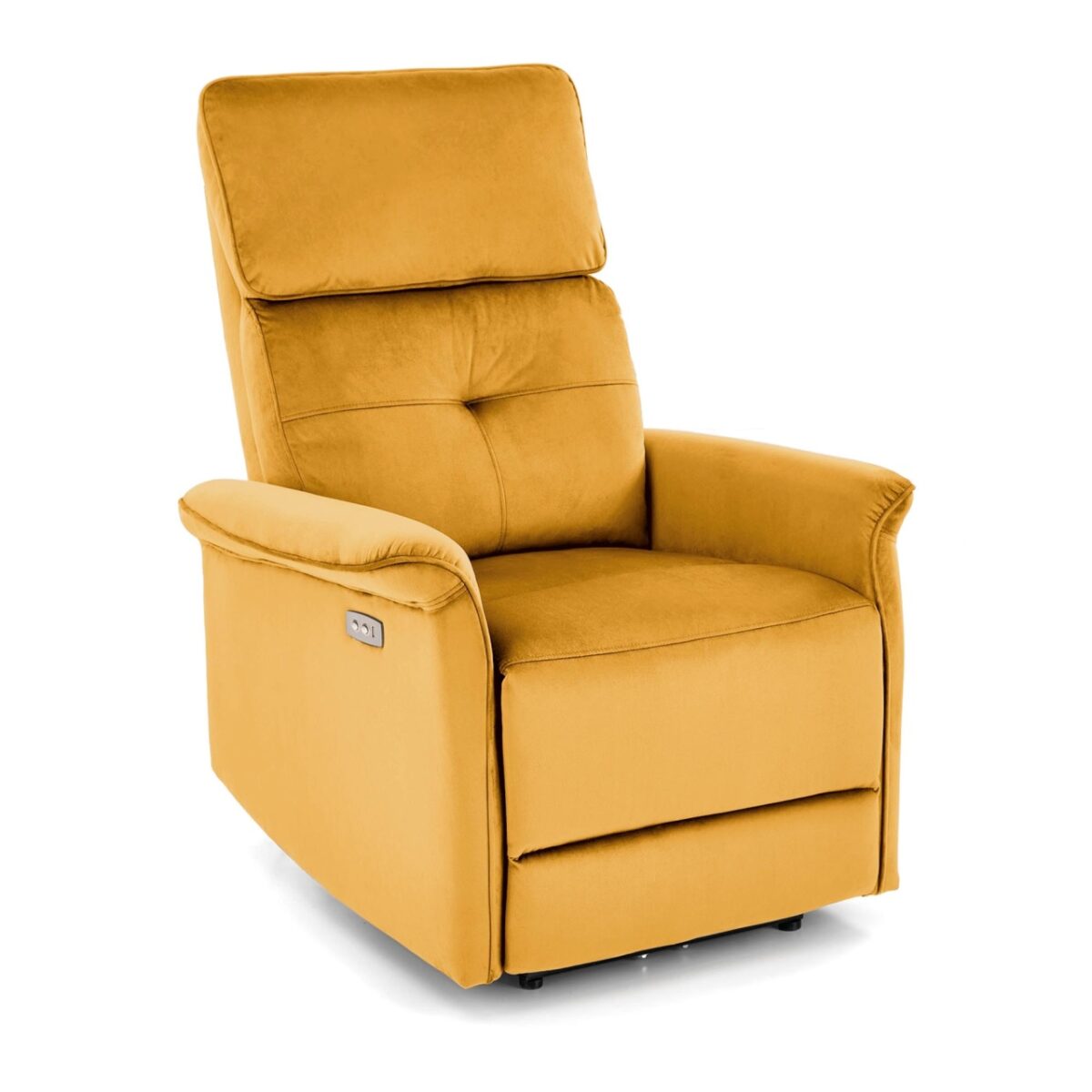Poltrona reclinabile Semir in velluto senape - H108 cm - immagine 4