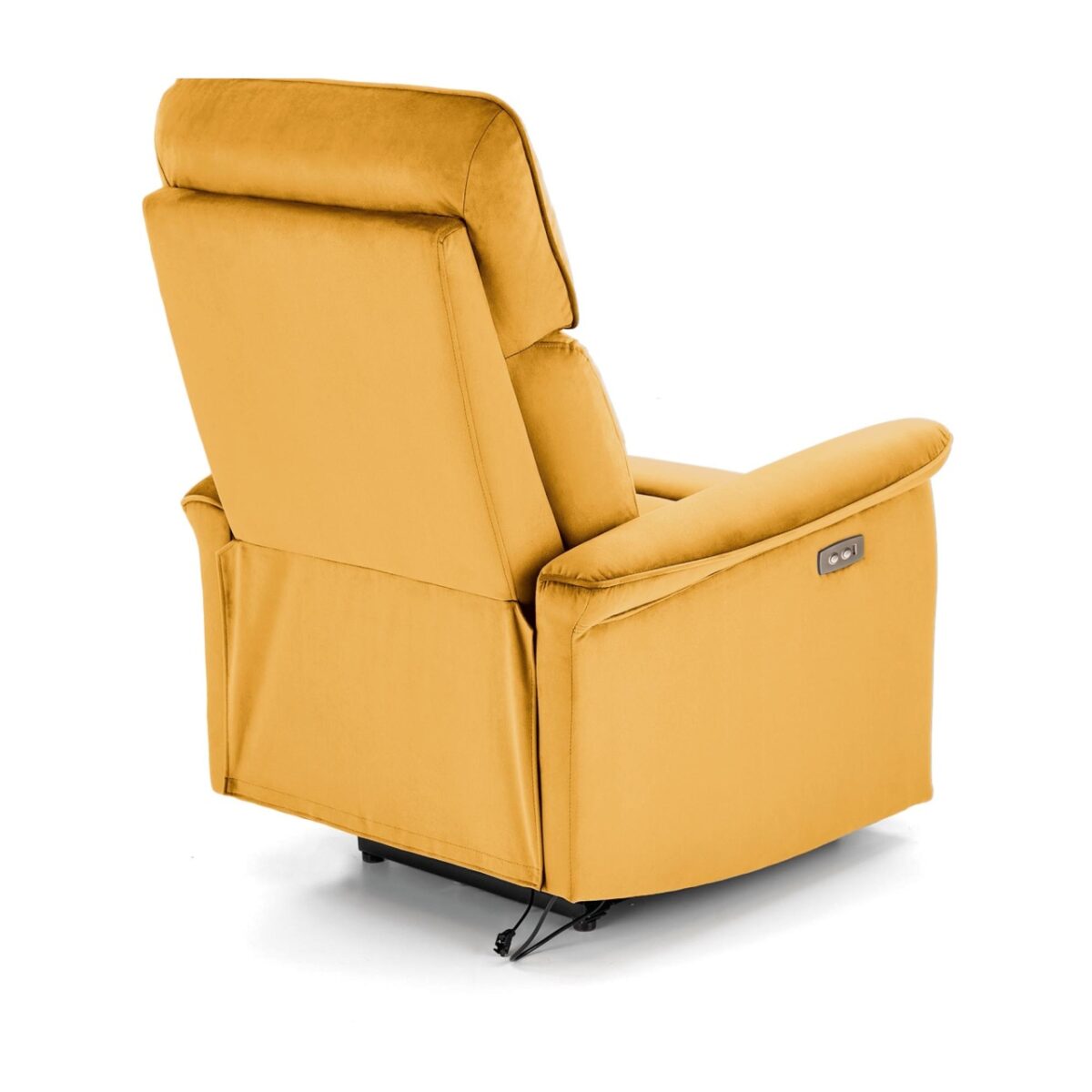 Poltrona reclinabile Semir in velluto senape - H108 cm - immagine 8