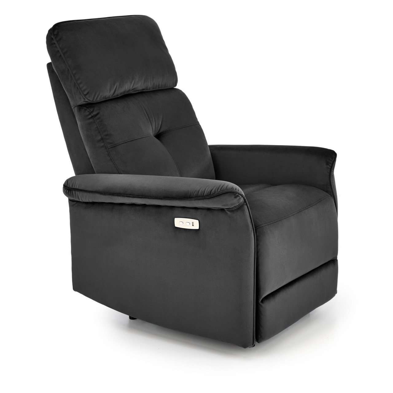fotoliu-recliner-semir-velvet-negru-h108-cm100706 Poltrona reclinabile Semir in velluto nero - H108 cm - immagine 1