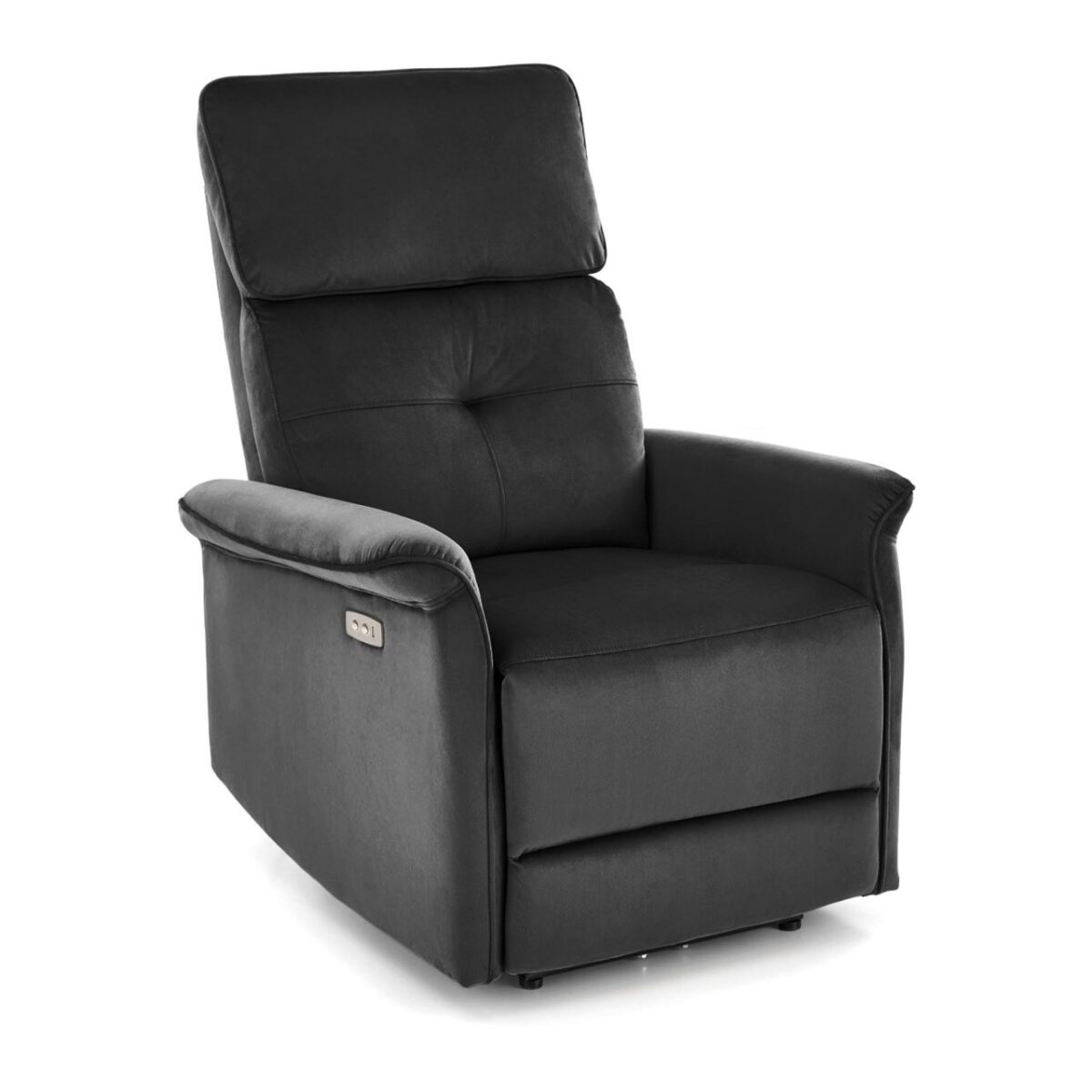 Poltrona reclinabile Semir in velluto nero - H108 cm - immagine 4