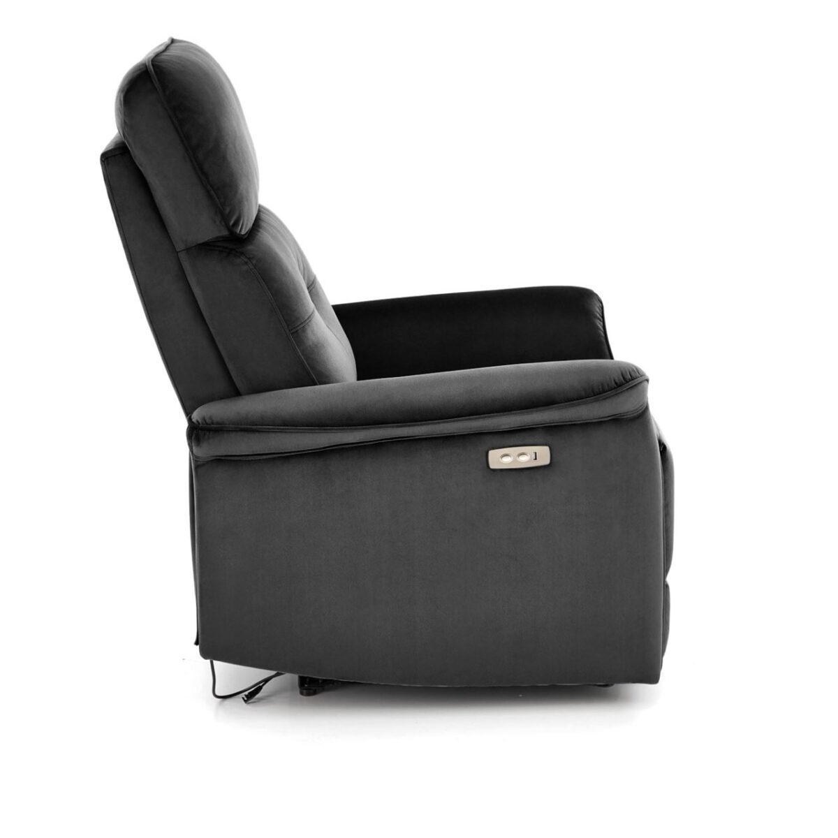 Poltrona reclinabile Semir in velluto nero - H108 cm - immagine 6