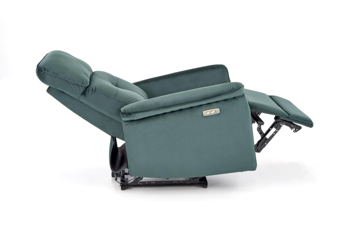 Poltrona reclinabile Semir in velluto verde - H108 cm - immagine 8