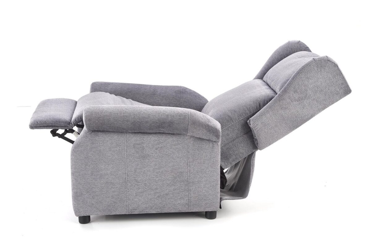 Poltrona reclinabile imbottita Agustin in grigio - H 107-83 cm - immagine 12