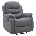 Poltrona reclinabile imbottita Neron in grigio - H101