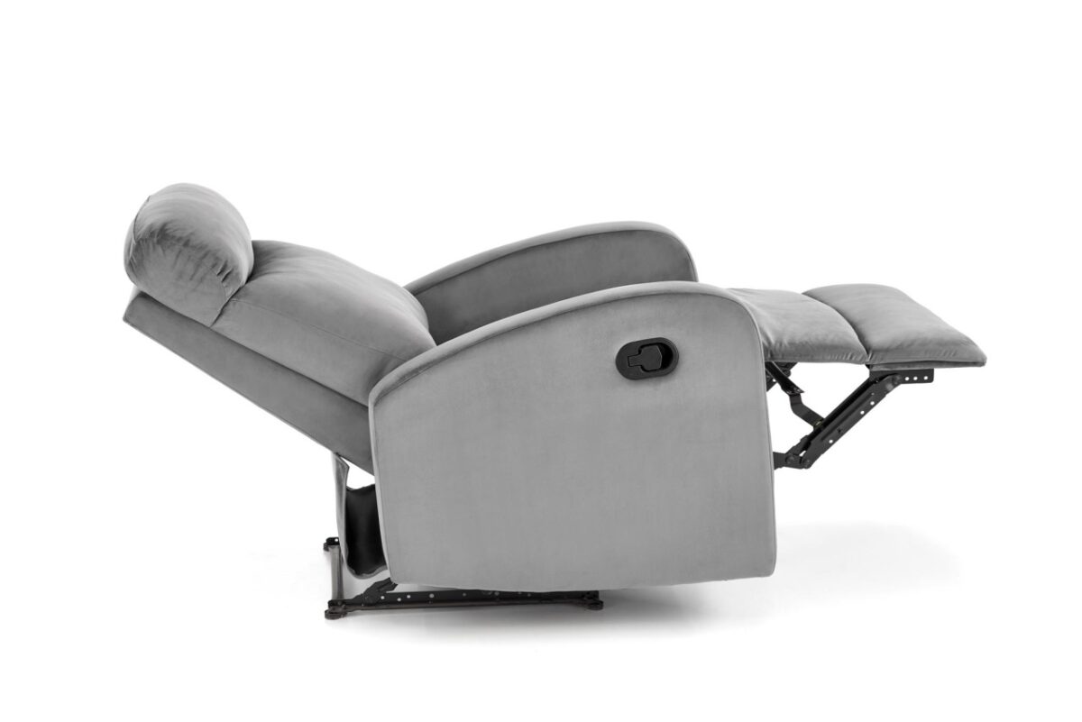 Poltrona reclinabile Wonder in velluto grigio - H98 cm - immagine 10