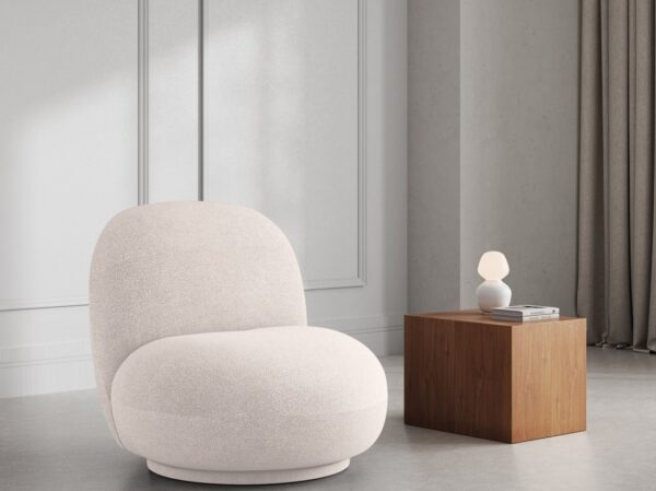 Poltrona girevole Chuck in boucle - L77 cm