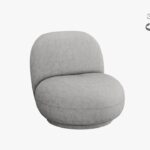 Poltrona girevole Chuck in ciniglia - L77 cm