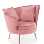 Poltrona imbottita Almond in rosa - H87 cm