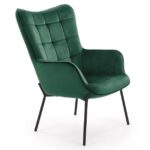 Poltrona imbottita Castel in verde - L79 x H71 x H97 cm