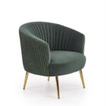 Poltrona imbottita Crown in verde - H80 cm