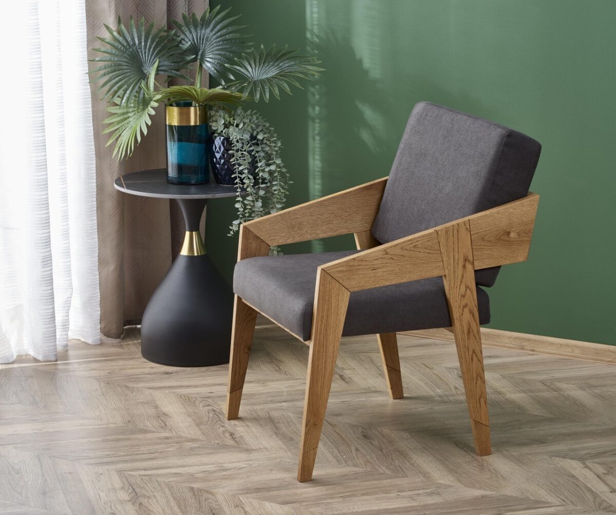 Poltrona imbottita Freedom in grigio scuro - H90 cm - immagine 3