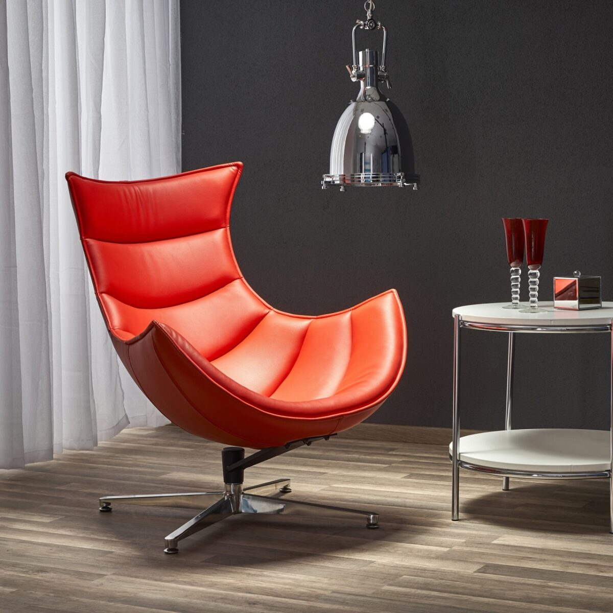 Poltrona imbottita Luxor in rosso - H 96 cm - immagine 6