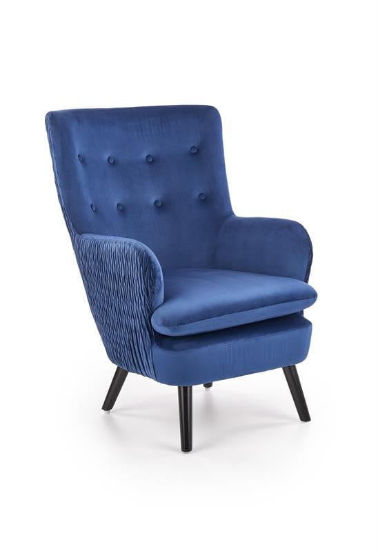 fotoliu-tapitat-ravel-velvet-albastru-–-h100-cm17237 Poltrona imbottita Ravel in velluto blu - H100 cm - immagine 1
